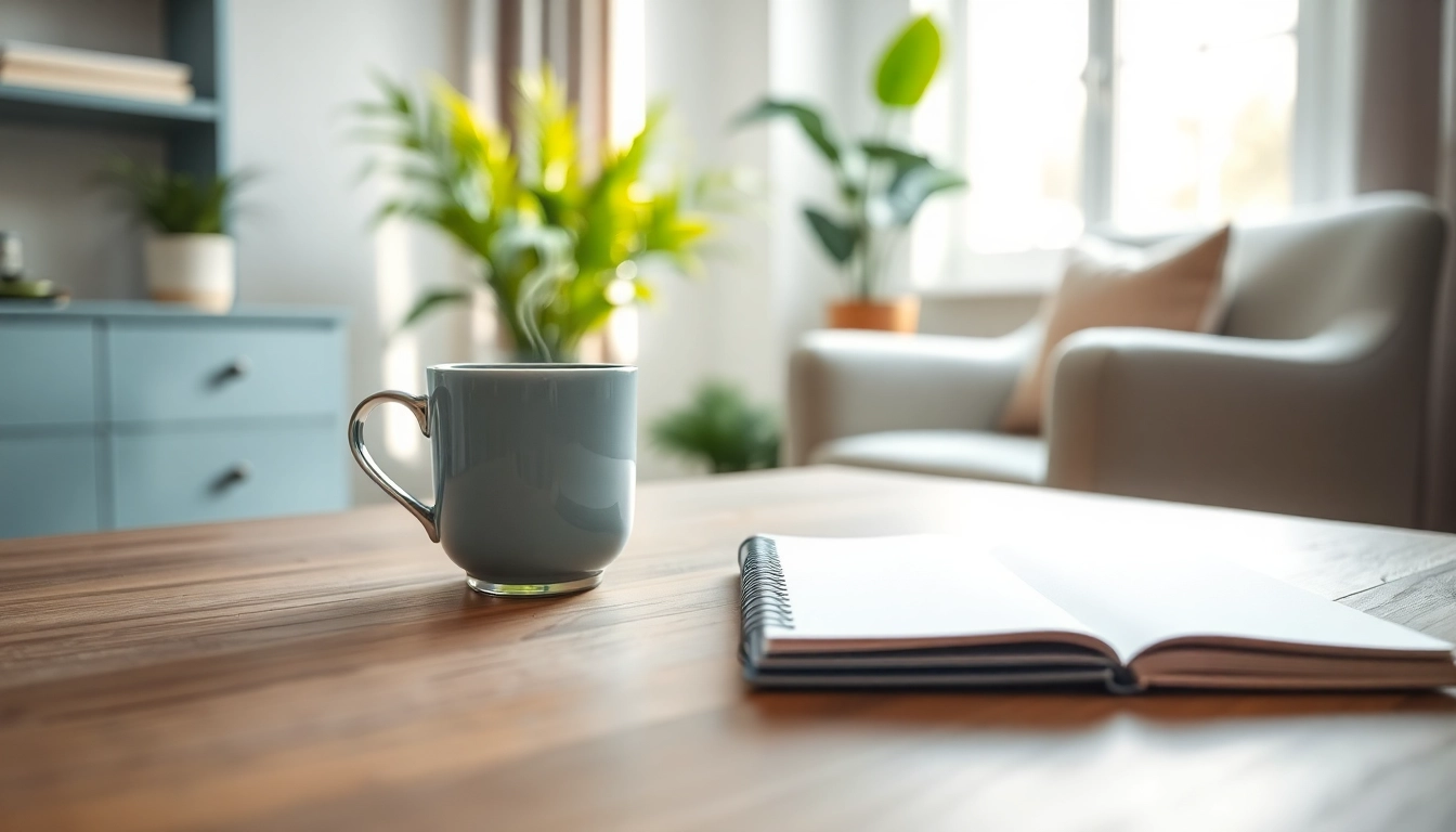 Anxiety symptoms represented in a serene workspace with a comforting atmosphere.