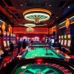 Engaging scene of idnslot Gacor gaming table filled with action and excitement in a luxury casino atmosphere.