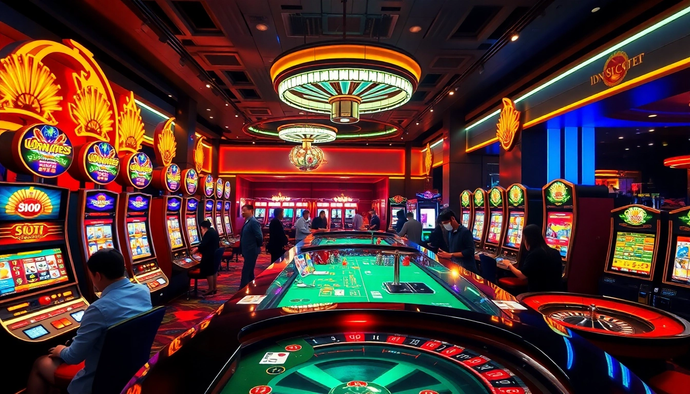 Engaging scene of idnslot Gacor gaming table filled with action and excitement in a luxury casino atmosphere.