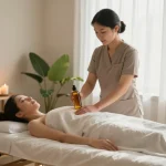 Premium therapeutic massage setup by maxim-anma.net in a serene and inviting home environment.