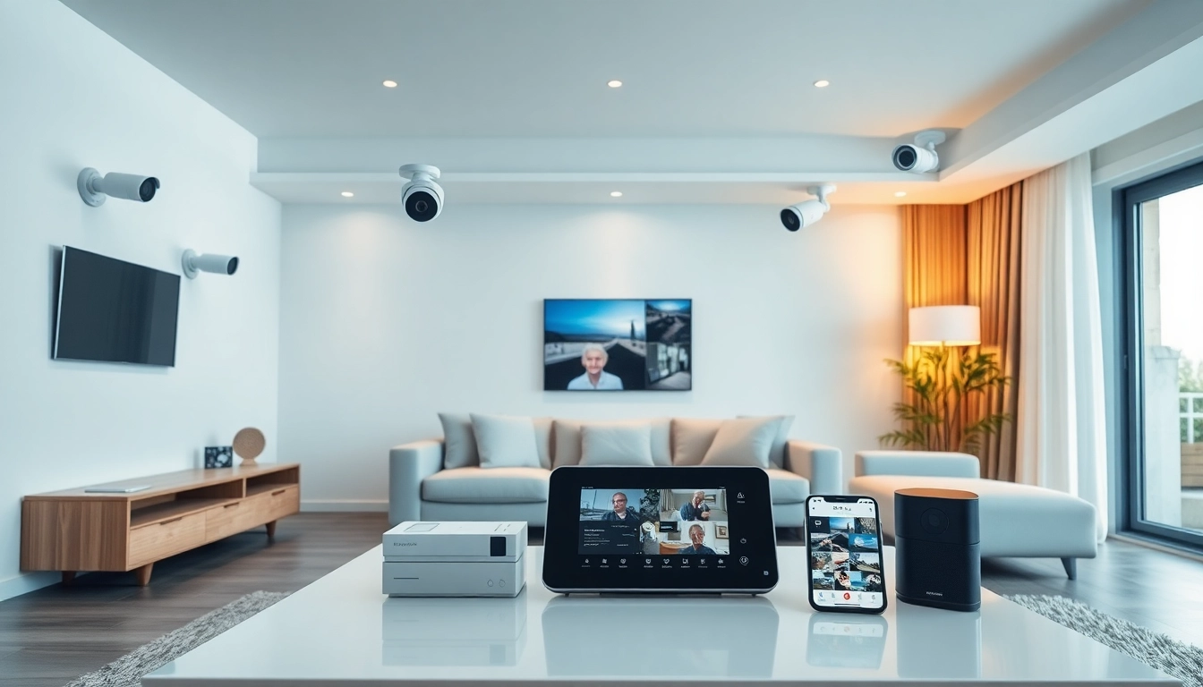 Explora alarmas de seguridad avanzadas instaladas en un espacio de vida moderno.