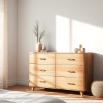 Stylish chest of drawers in a cozy bedroom setting showcasing modern design features.