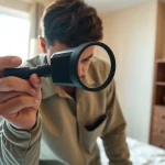 Identify effective bed bug control techniques while inspecting a bedroom.