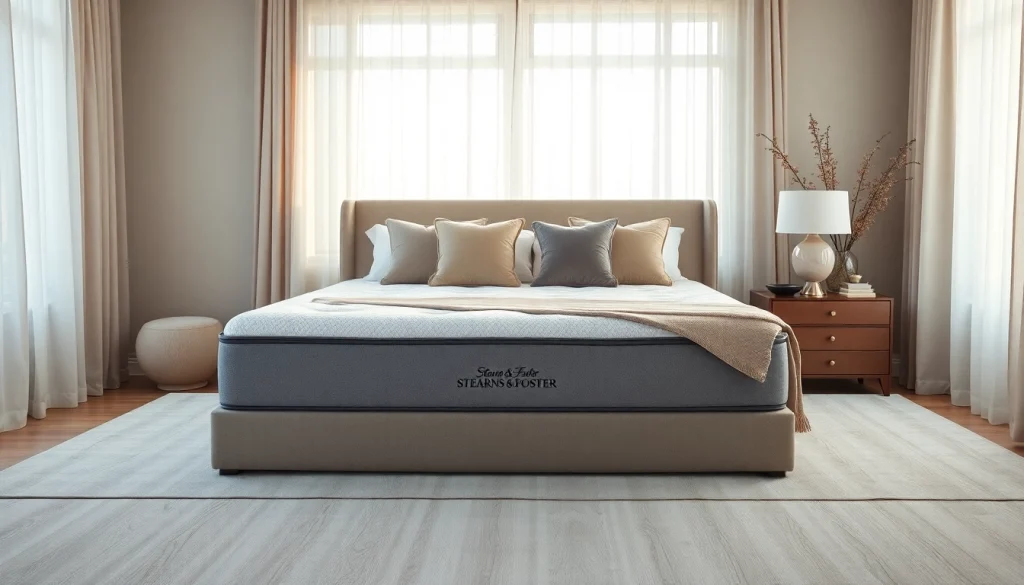 Experience comfort with a stylish stearns and foster california king mattress in a beautifully designed bedroom.