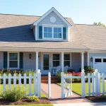 Stunning cape cod home featuring an expansion and attached garage surrounded by beautiful landscaping.