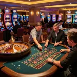 Players enjoying their time at 789win784 casino, with vibrant games and exciting roulette action.