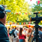 Engaging on-site videography capturing a lively outdoor event with vibrant colors and natural light.