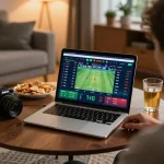 fb88 kèo nhà cái live sports betting on a laptop at home with cozy ambiance