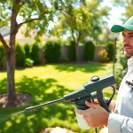 Best pest control for homeowners with professional technician treating garden.