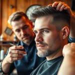 Experience the confident transformation at Ace of Fades 212 with non-surgical hair replacement services.
