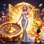 Nohu90 captivates players with an impressive golden roulette wheel and vibrant gaming elements.