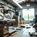 Door Handle Manufacturers showcasing metal craftsmanship in a professional workshop.