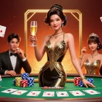 Engage in dynamic online video chat interactions with vibrant casino-themed elements.