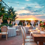 Experience exquisite Wedding Rentals with elegant table settings and floral decorations.