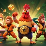 Experience thrilling action at credit card casinos with vibrant characters and dynamic gaming elements.
