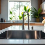 Upgrade your kitchen with a stylish kitchen sink in stainless steel, featuring a sleek design and glossy finish.