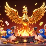 Experience thrilling slots gameplay with mb66, featuring a majestic golden phoenix and vibrant casino elements.