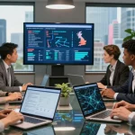 Analyzing top business mobile networks UK insights in a modern corporate setting.