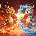 Joue au casino en ligne avec un retrait instantané grâce à de riches illustrations de dragons et d'éléments de jeu.