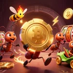Jeux captivants de casino français en ligne avec des fourmis en pleine action, transportant des jetons.