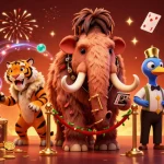 Vibrez avec le casino français en ligne dans cette illustration animée, des jackpots et des jeux colorés en action.