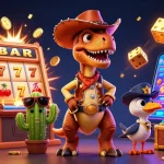 Jouez sur casino français en ligne avec une illustration dynamique de jackpot et personnages amusants.