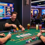 Players engaging at casinos that accept credit cards, enjoying vibrant games and social interaction.
