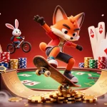 Play slots and win big with deposit 5k on this vibrant and lively casino-themed illustration.