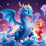 Jouez aux casinos en ligne avec une image de dragon en 3D et des éléments de loterie colorés.